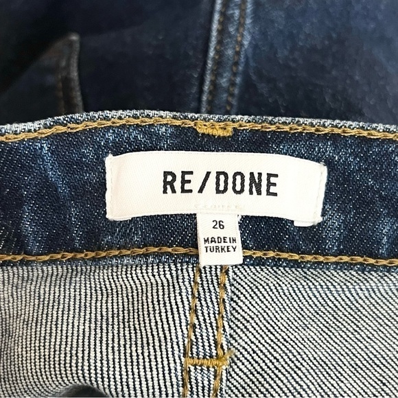 NWT‎ RE/DONE 90s High Waist Dark Wash Denim Straight Leg Ankle Cropped Jeans 26 - Picture 11 of 14